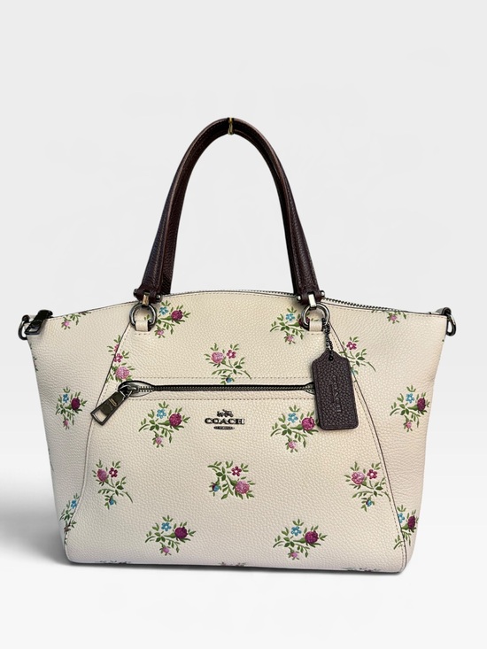 Coach Handbags - COACH Prairie Satchel Chalk White Floral Wildflower Pebble Leather Bag 22829